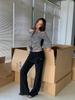 Dorothy Korea Spring Slim-Fit One-Shoulder Clavicle Long Sleeve T-Shirt Women