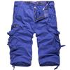 Men's Multi-Pocket Cargo Shorts Casual Knee Length Work Pants Summer Cotton Solid Color Outdoor Shorts