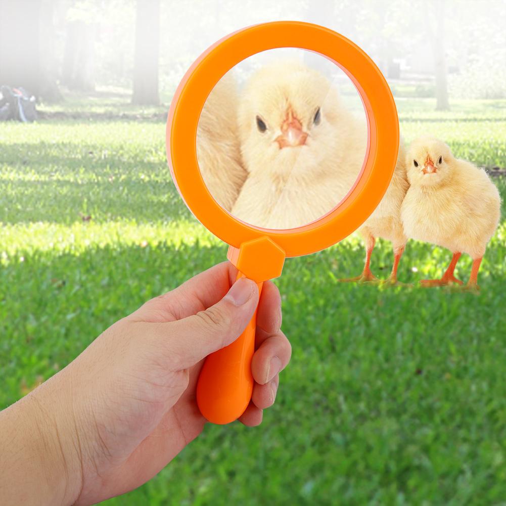 90mm Handheld Kids 3X Magnifying Glass Magnifier with Stand Children Educational Toys