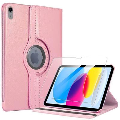 Case + Tempered Glass - BOOLING - for iPad A16 (11 ") / for iPad 10 2022 - 360° Rotation - Pink - Protection