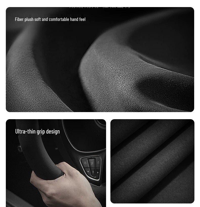 Suede Blue Whale Steering Wheel Cover for Changan CS75 PLUS - Custom Fit Decorative Accessory