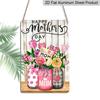 2D Flat 1pc Happy Mother's Day Flower Metal Sign 7.87x11.81inch - Aluminum Vintage Mason Jar Floral Decor for Mom, Home, Kitchen - Durable Dustproof