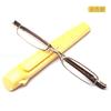 High Quality Flip top cover fashion mini spring frame reading glasses resin lens portable pen barrel reading glasses for men and women