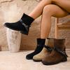 New Low-top Boots, Round-toed Casual Boots, Chunk-heeled Dr. Martens Boots, Women's Shoes