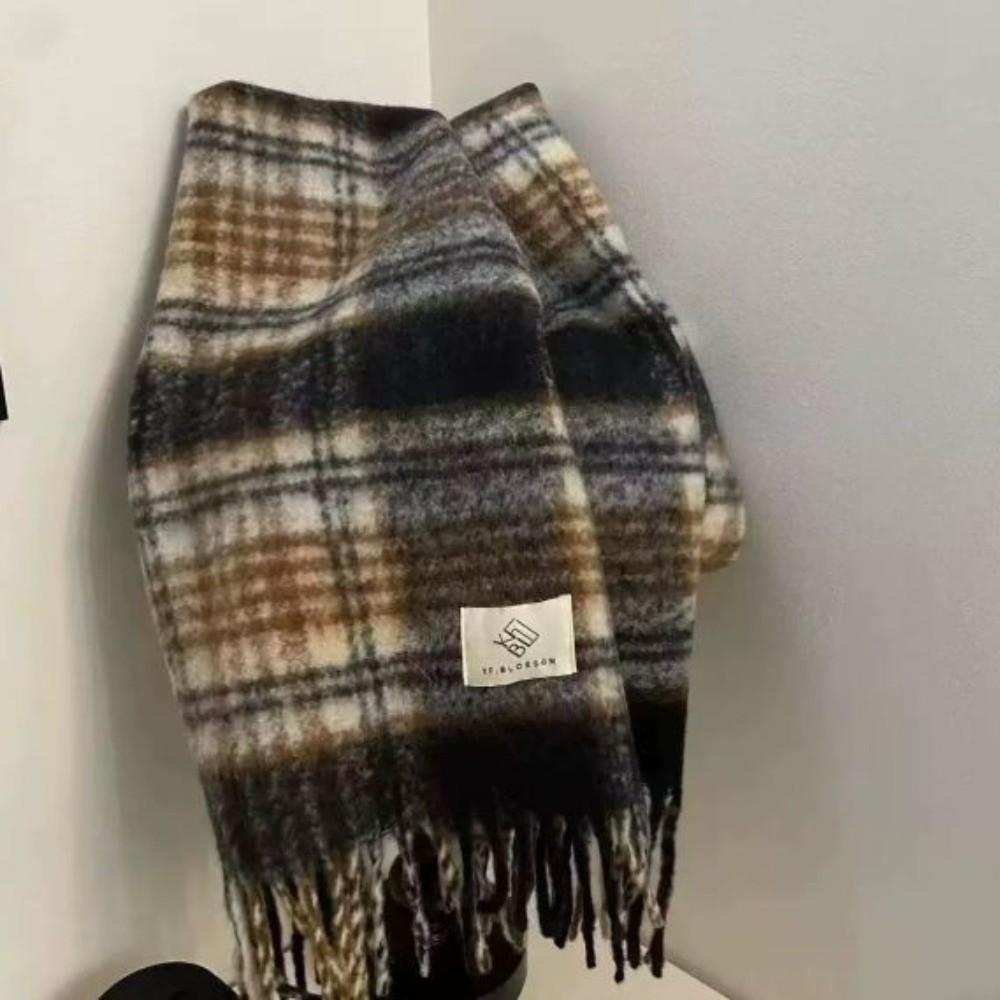 Long Tassel Winter Scarf Thicken Striped Wraps Fashion Large Shawl Women
