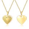 Collane Ciondolo Medaglione Cuore Ovale Floreale Delicato per Donna, Acciaio Inossidabile Cornice Foto Promessa Amore Ricordo Regalo