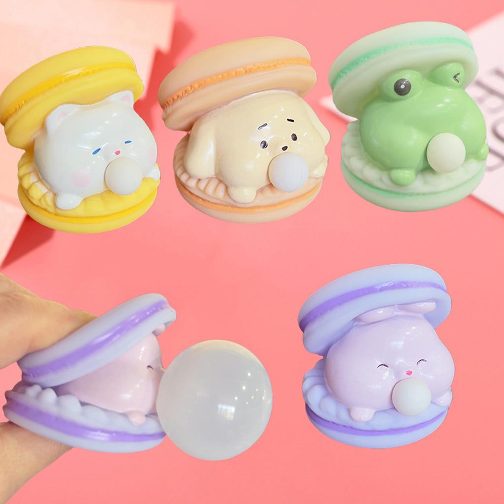 Cartoon Macaron Bubble Hamburger Squeeze Toy Stress Relief Sensory Fidget Office Desk Decors Gift