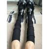 Hehe Socks - Double-stitch Knee-length Long Socks, Calf Socks with Stripes, Trendy Thigh-high Socks
