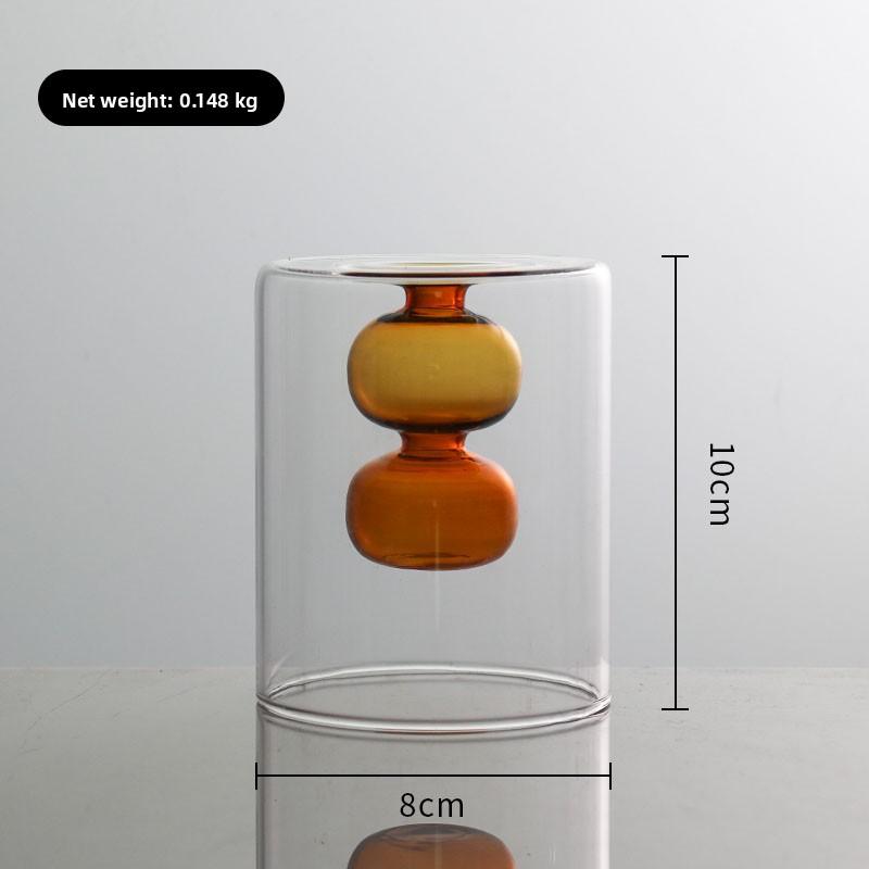 Nordic Creative Glass Small Vase Decorative Living Room Flower Arrangement Water Cultivation Feng ui Ornament
