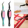 Gripping Tweezers for Jewelry Making Repair Tool Flat Tip Crossing Lock Angled Tip Tweezers Reverse Grip Tweezers Unisex
