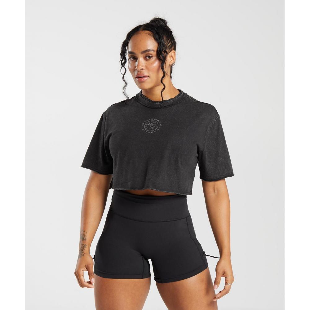 

GYMSHARK Legacy Укороченный топ черного цвета B6A2V BB4V