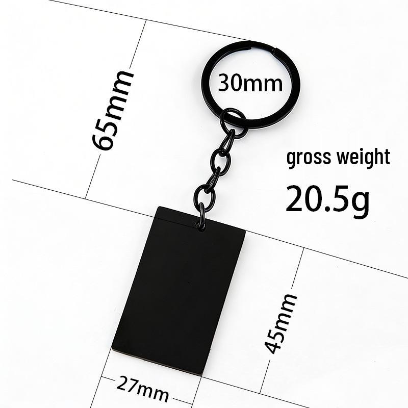 Stainless Steel Blank Rectangular Keychain - Laser-Printable Metal Keyring
