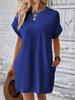 European and American Casual Batwing Sleeve Dress with Invisible Pockets (2024)