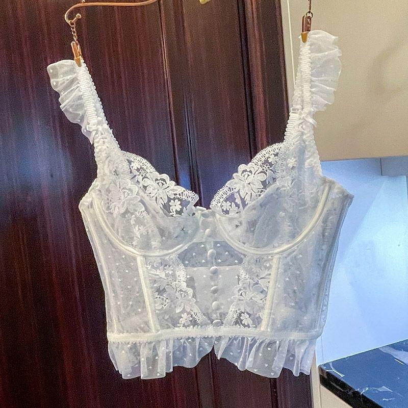 Lolita Style Is Very Fairy French Suspender Sexy Bra Beautifully Embroidered Lace with Steel Ring Outside Underwear Women