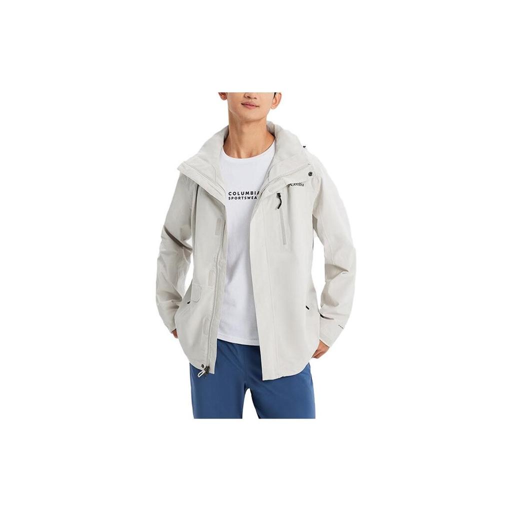 Columbia Travel Camping Leisure Solid Color Logo Soft Shell Outdoor Hiking Waterproof Warm Jacket Men Jacket Beige XE2587-278