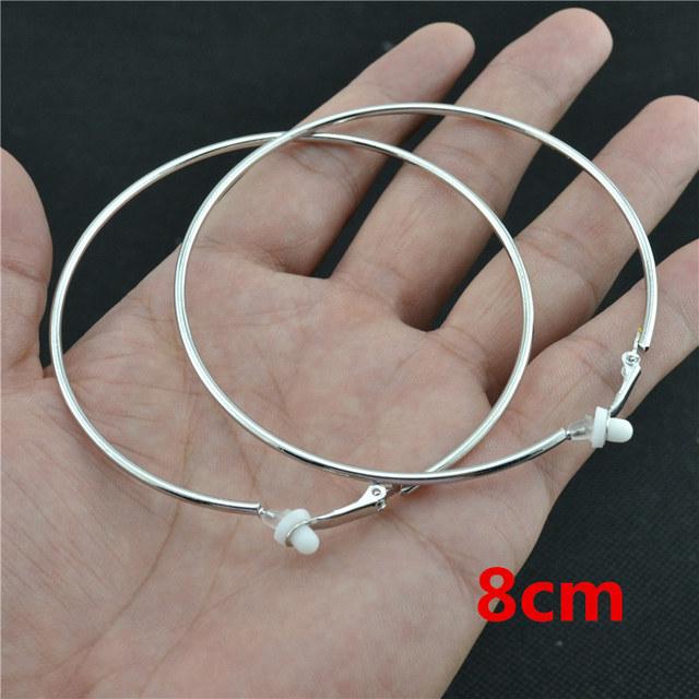 

Серьги-клипсы без пирсинга, не проколотые, маленькие, большие, круглые, розовое золото, посеребренные кольца, классические трендовые серьги-кольца для женщин