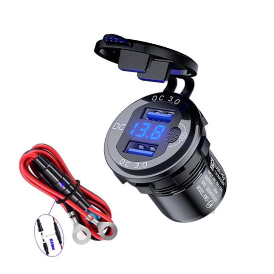 Car Charger Dual USB Quick Charge Waterproof 36W QC3.0 12-24V