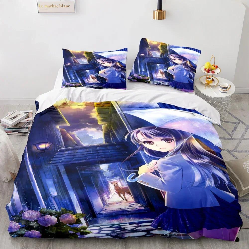 3D Print Kawaii Girl Anime Sexy Girl Comfortable Duvet Cover Pillowcase Bedding Set Children Bedroom Decoration Home Textile