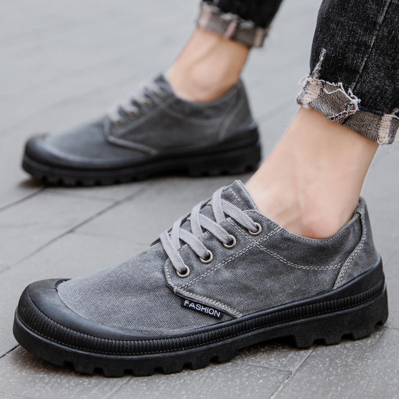 

Модная мужская повседневная обувь, дышащая парусиновая обувь из ледяного шелка, мокасины, кроссовки, удобная обувь на плоской подошве, из вулканизированной ткани, мокасины для взрослых 45 темно серый