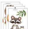 4Pcs Wall Decals, Cartoon Bear Fox Print Wall Stickers, Self-Adhesive Removable Waterproof Wall Decals for Nursery Art Bedroom Classroom