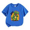 Kids Boys Girls 100% Cotton Crew Neck Short Sleeve T-Shirt, Cute Angry T-Rex Dinosaur Rawr Print Casual Comfortable Tees for Children Daily Wear