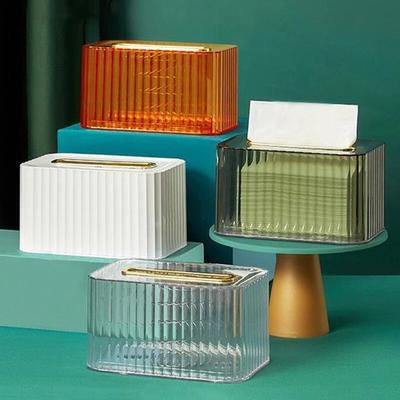 Taschentuchbox für den Haushalt, transparente Taschentuchbox für den Schreibtisch, Pumppapier-Aufbewahrungsbox, Dekoration für Wohnzimmer, Esszimmer, Couchtisch