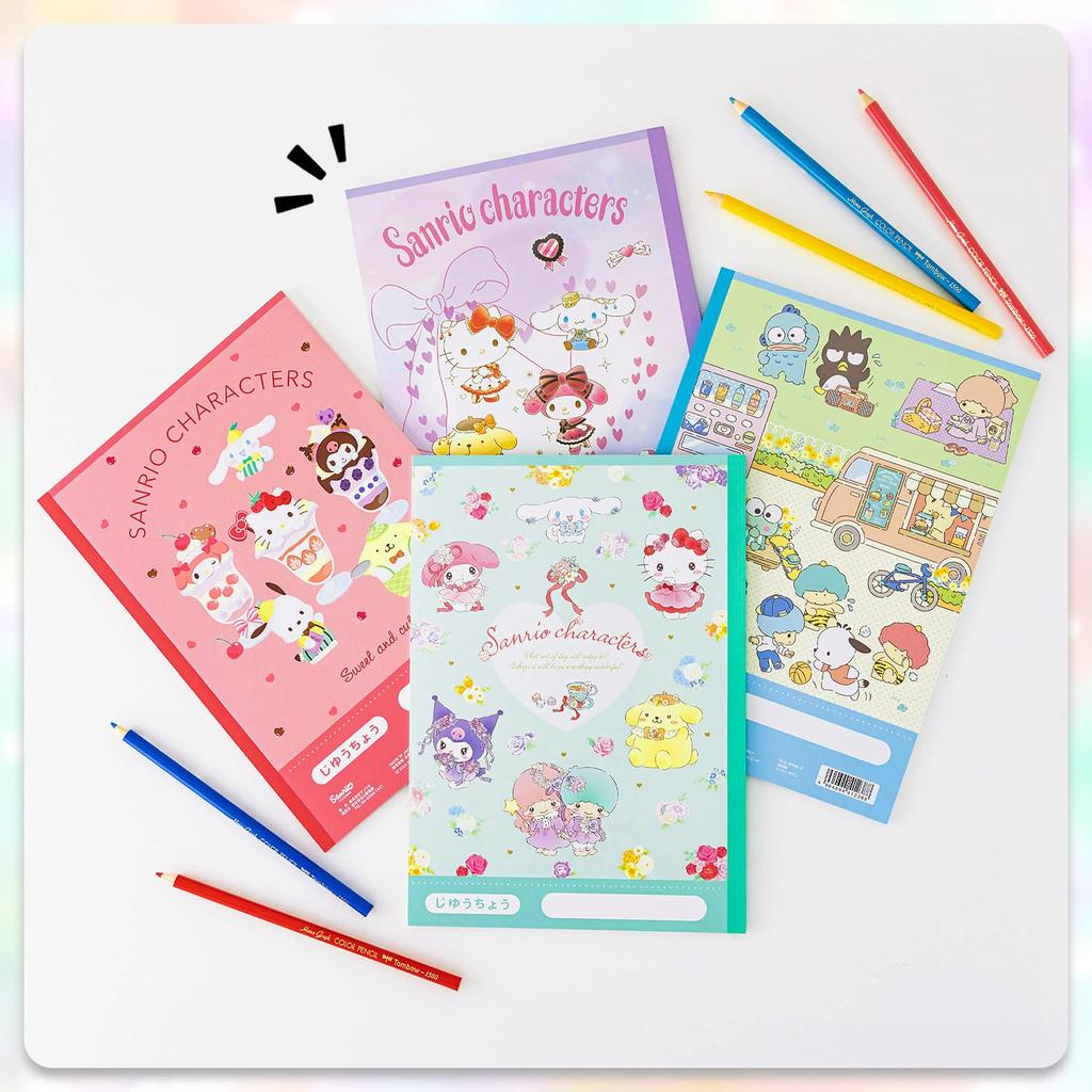 Yamano Papier Sanrio Kostenlos Sanrio 4 Notizbücher, Blanko, Charaktere, Bücher, M/X, 4PNB-X