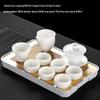 Handun White Ceramic Mutton Fat Jade Kung Fu Tea Set