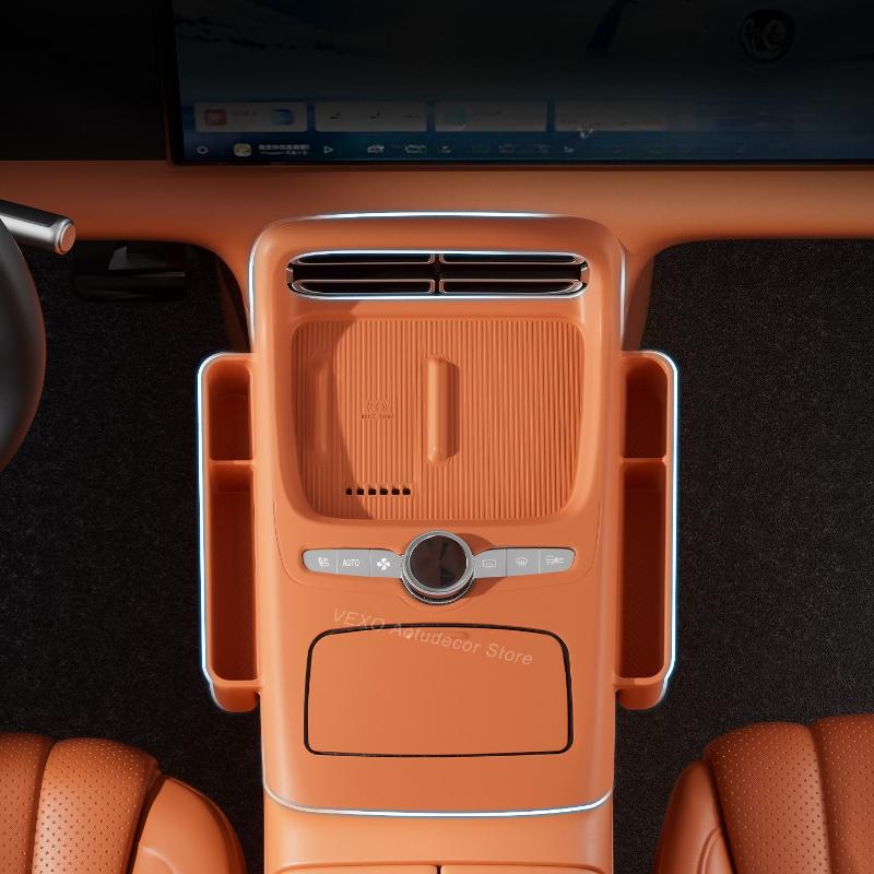 For Geely Galaxy M9 2025 Wireless Charging Silicone Storage Box Pad Phone Holder Electric Vehicle Center Console Protector Cover