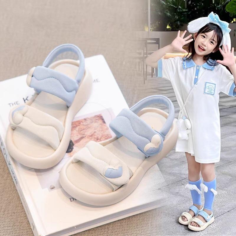 Kids Heart Decor Hook Loop Soft Thick Sole Summer Casual Sandals 26 синий