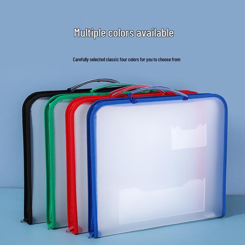 Japanese-Style Transparent Waterproof Zipper File Bag for Documents