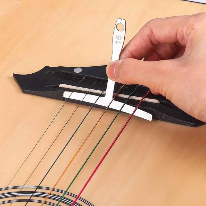 Guitar Luthier Tools Guitar Radius Gauge, String Action Ruler Gauge 32 Blades Feeler Gauge, Guitar Notched Radius Gauges