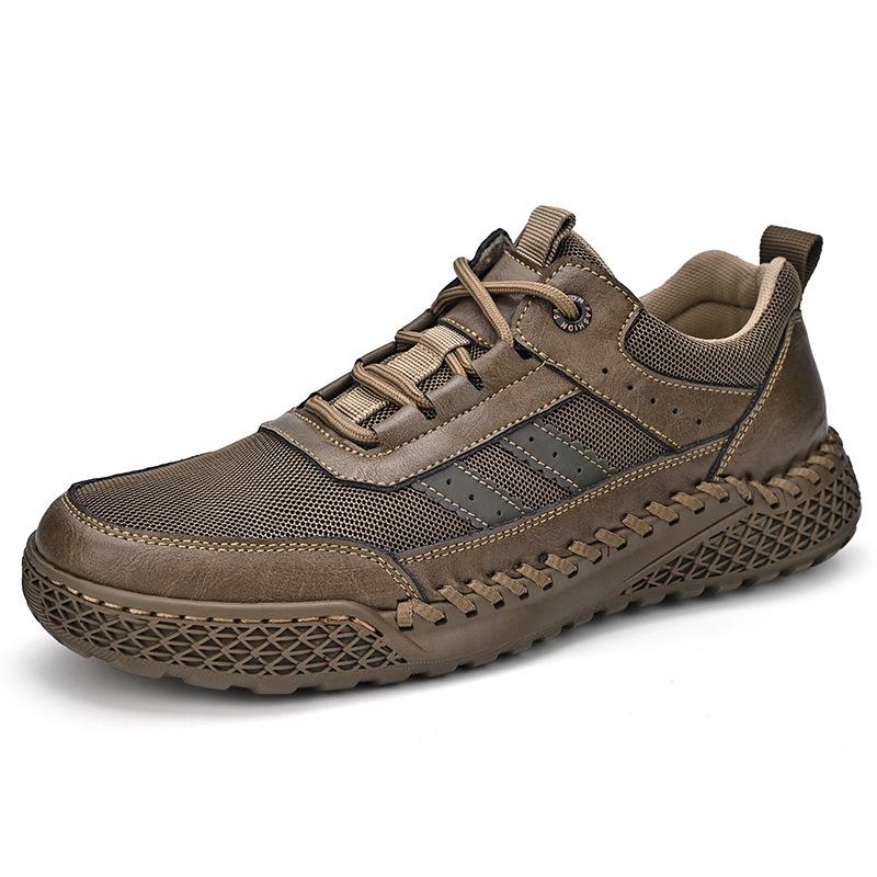 Men's 2024 Autumn Soft Sole Leather Sports Shoes, Hand-stitched Versatile Casual Sneakers, Large Sizes 45-46.