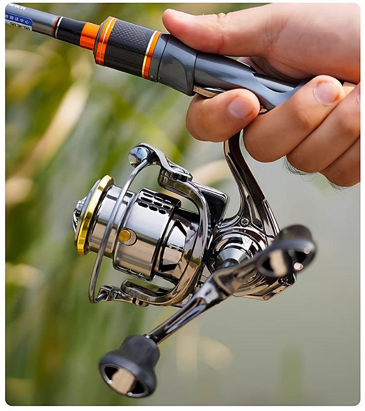 All-Metal Spinning Reel with Slanted Line Cup for Long-Cast Smooth Lure, Sea, and Rock Fishing.