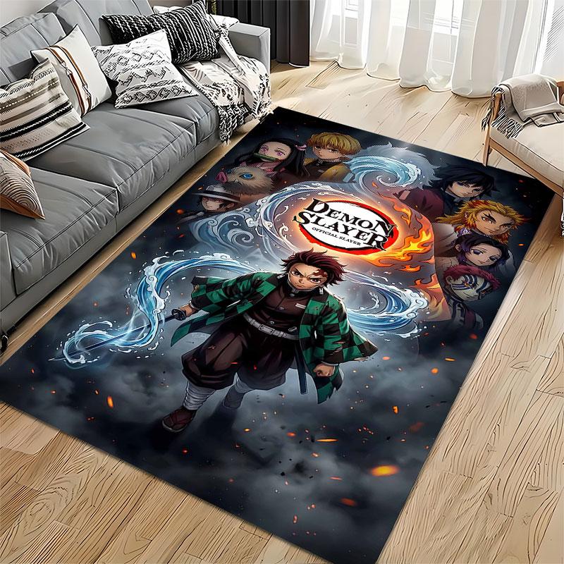 Demon Slayer Anime Carpet Design suitable as a non-slip mat for the living room or bedroom sofa