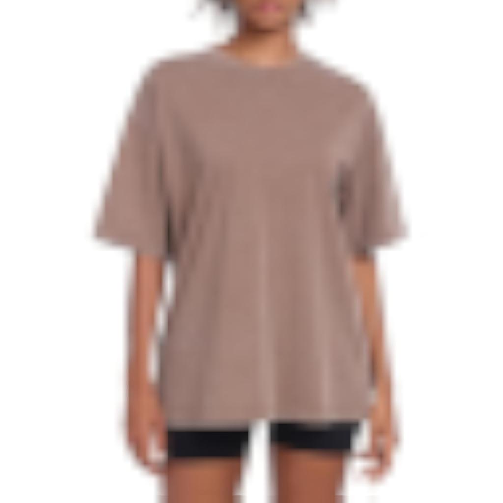 Women's Washed Retro Oversized T-Shirt Loose Sports Top Short Sleeve Cotton