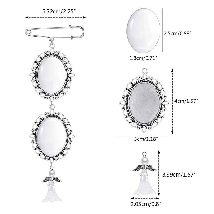 Spitzenrahmen Hochzeitsanhänger Hochzeitsstrauß Fotoanhänger DIY Anstecknadel Brosche Herstellungskit