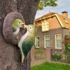 Owl Figurines Simulated Tree Hanging Resin Feeding Bird Statue Outdoor Garden Animal Ornaments
