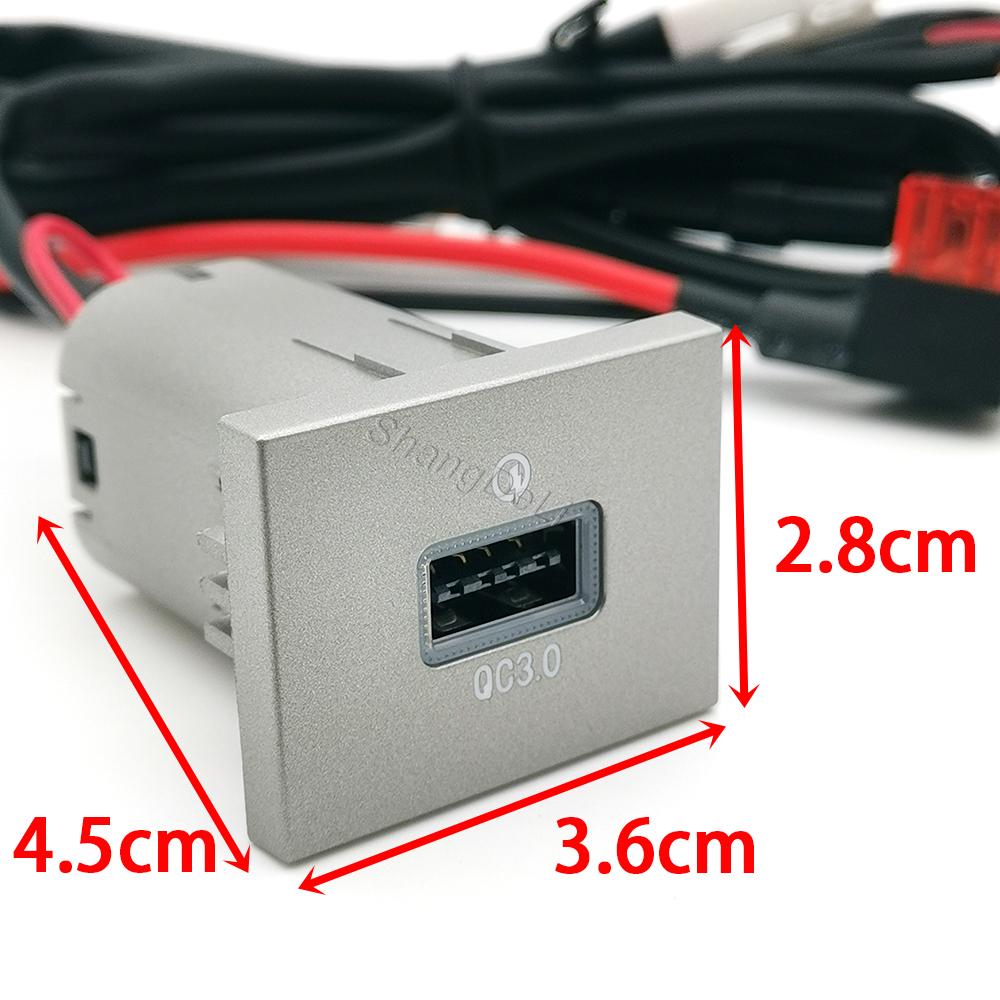Car Single USB QC3.0 Port Fuse Box Socket Phone Charger Interface Adapter Compatible for Ford Focus 2004-2011