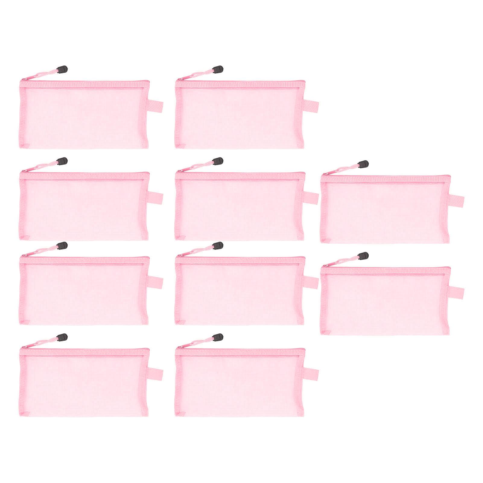 

10 шт. нейлоновый сетчатый пенал с водонепроницаемыми, устойчивыми к разрывам папками для документов формата А6 Pink