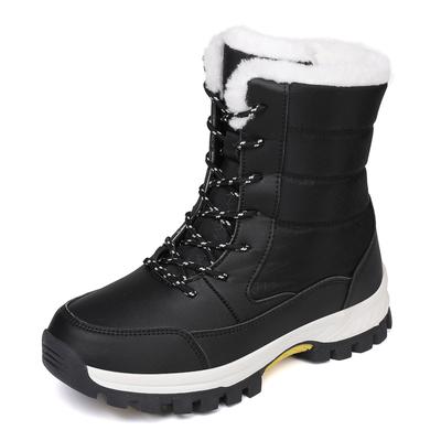 Stivali da Neve da Donna Antiscivolo Neri Caldi Scarpe Alte da Donna Stivali Impermeabili con Zeppa