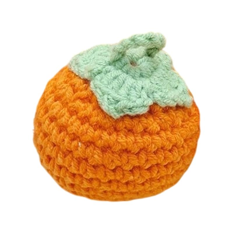 Fashionable Handmade Keychain Accessory Wool Crochted Fruit Pendant Accessories Stylish Women Girls Bag Decoration