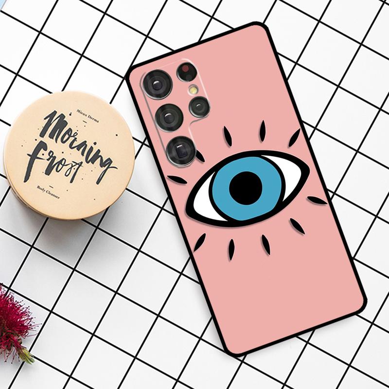 Big Eyes Cartoon Pattern Case For Samsung Galaxy S25 Ultra S23 S22 S21 S20 S24 Ultra S9 S10 Plus S25 FE Phone Cover