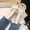 Slides Fuzzy Furry Women's Slippers and Ladies Black Sandals Flat Summer 2024 Vintage Feather Outside Shoes 39 on Offer Original
