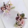 5Pcs Wedding Corsages Boutonniere Prom Boutonniere for Wedding Ceremony Anniversary, Rose Corsages for Bride and Groom,