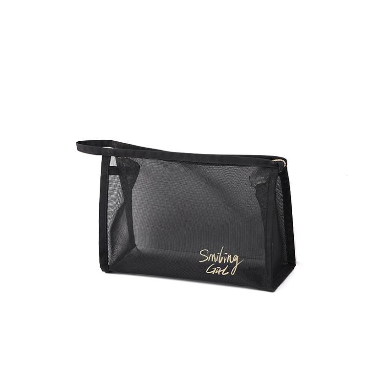 

Черная сетчатая косметичка женская дорожная повседневная сумка на молнии органайзер для хранения косметики Triangle bag
