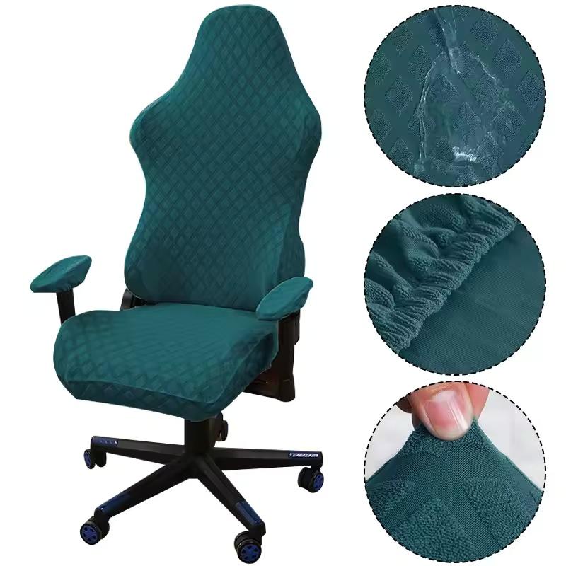 1set Universal Elastic Jacquard Gaming Chair Cover Stretch Dustproof Seat Protector Home Office Swivel Computer Chair Cover
