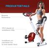 Cyclette con Resistenza Magnetica, 8 Livelli, Altezza Regolabile, Display LCD, Rosso + Bianco