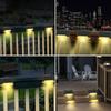 Solar Deck Lights 4 PacK Outdoor Step Lights Waterproof Led Solar Lamp for Railing Stairs Step Fence Yard Patio and Pathway
