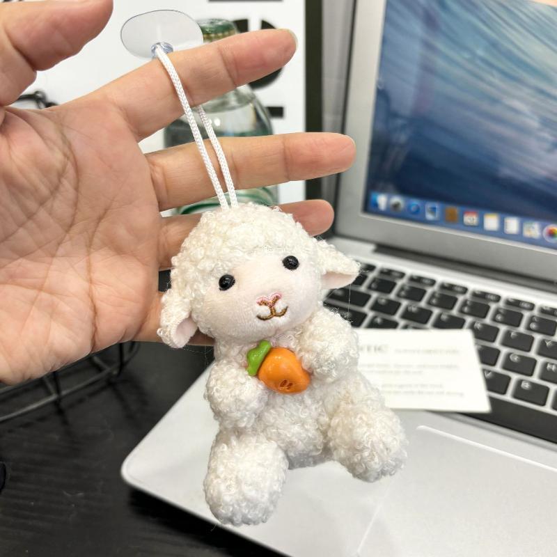 2027 Year of the Sheep Plush Pendant Cute Curly Lamb Doll Keychain for Backpack Car Decor Party Favor